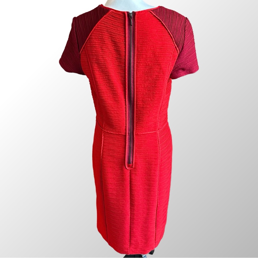Anthropologie Maeve Dress Women’s 14 Red Eunoia Colorblock Ribbed Pencil Dress - Picture 4 of 10